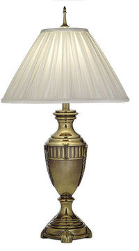 32"H 3-Way Table Lamp Burnished Brass