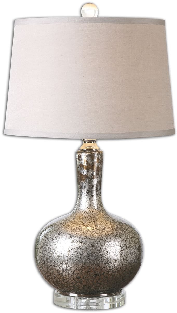 Uttermost 27 inchh Aemilius 1-Light Table Lamp Dark Bronze / Polished Nickel 26157