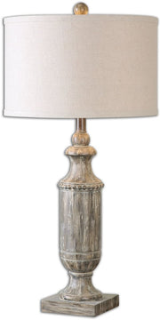 31"H Agliano 1-Light Table Lamp Aged Dark Pecan / Burnished Wash
