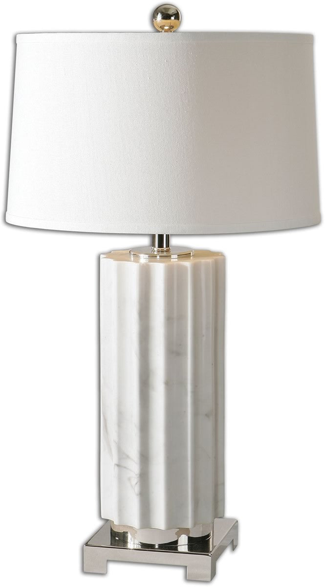 Uttermost 30 inchh Castorano 1-Light Table Lamp White Marble 27911-1