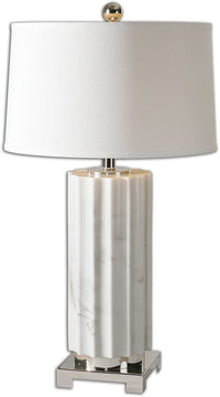 31"H Castorano 1-Light Table Lamp White Marble