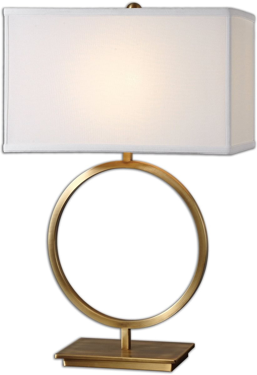 Uttermost 28 inchh Duara 1-Light Table Lamp Plated Brushed Brass 26559-1