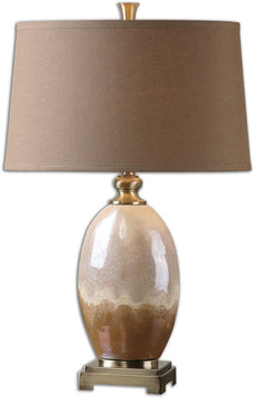 30"H Eadric 1-Light Table Lamp Ivory/Rust/Gold