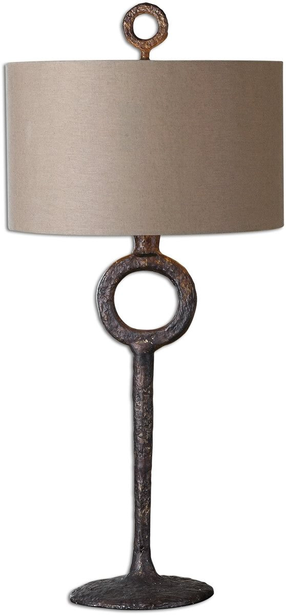 Uttermost 34 inchh Ferro 1-Light Table Lamp Aged Rust Bronze 27663