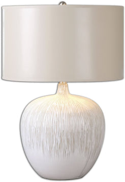 23"H Georgios 1-Light Table Lamp Distressed Aged Ivory