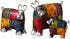 Uttermost Colorful Cows Statues Green Red and Blue 19058