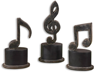 12"H Music Notes Table Decorations Aged Black