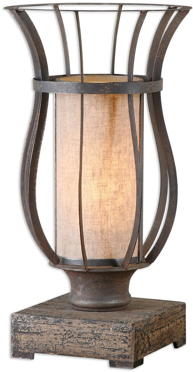 Uttermost 18 inchh Minozzo 1-Light Table Lamp Rustic Bronze 29573-1