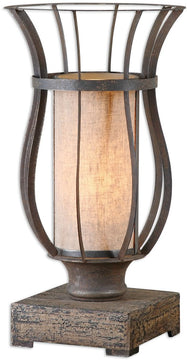 19"H Minozzo 1-Light Table Lamp Rustic Bronze