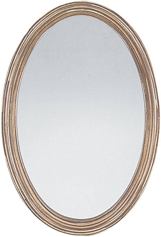 31"H x 21"W Franklin Oval Oval Mirror Distressed Silver Leaf