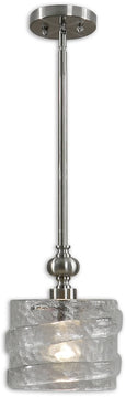 8"W Mossa 1-Light Mini Pendant Satin Nickel