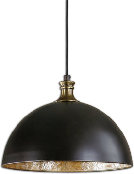 Placuna 1-Light Pendant Pacific Bronze with Antique Brass accent