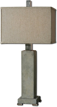 33"H Risto 1-Light Table Lamp Antiqued Brushed Aluminum