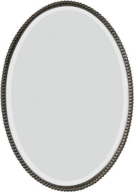 32"H x 22"W Sherise Bronze Oval Mirror Bronze