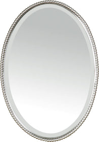 32"H x 22"W Sherise Oval Mirror Brushed Nickel