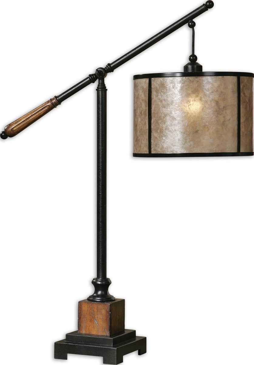 Uttermost 35 inchh Sitka 1-Light Table Lamp Black/Mahogany/Glaze 26760-1