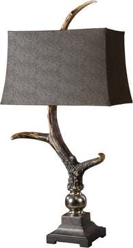 40"H Stag Horn 2-Way Table Lamp Burnished Bone Ivory