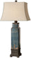 Uttermost Soprana 1-Light Table Lamp Distressed Blue Glaze 26833