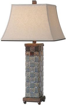 31"H Mincio 1-Light Table Lamp Dark Blue Glaze
