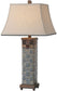 Uttermost Mincio 1-Light Table Lamp Dark Blue Glaze 27398