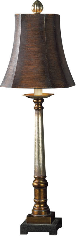 33"H Trent Table Lamp Warm Bronze And Silver